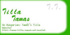 tilla tamas business card